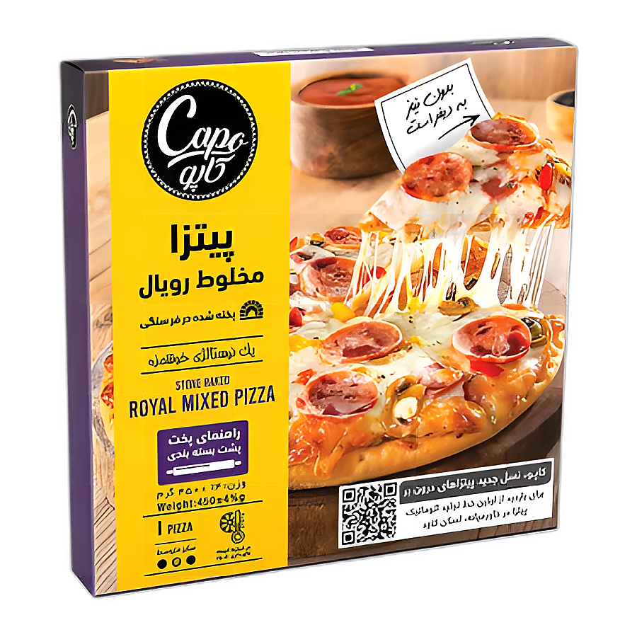 کاله پیتزا مخلوط رویال پخته شده در فر سنگی متوسط 380 گرم