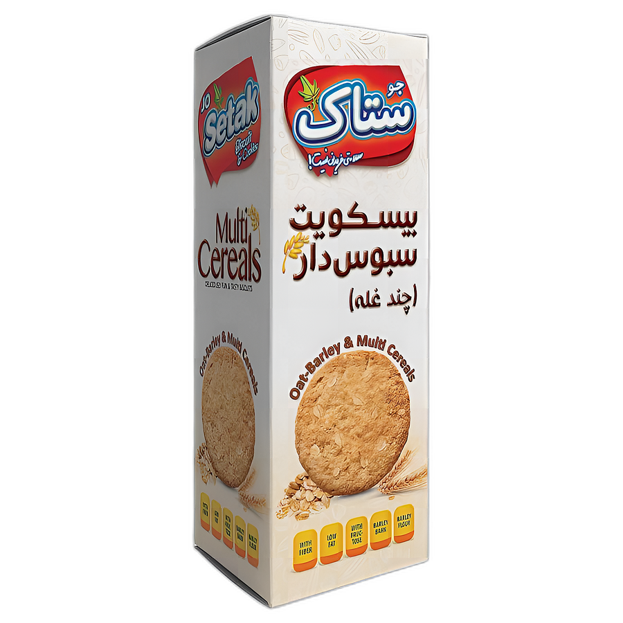 ستاک بیسکویت چند غله ساده 370 گرم