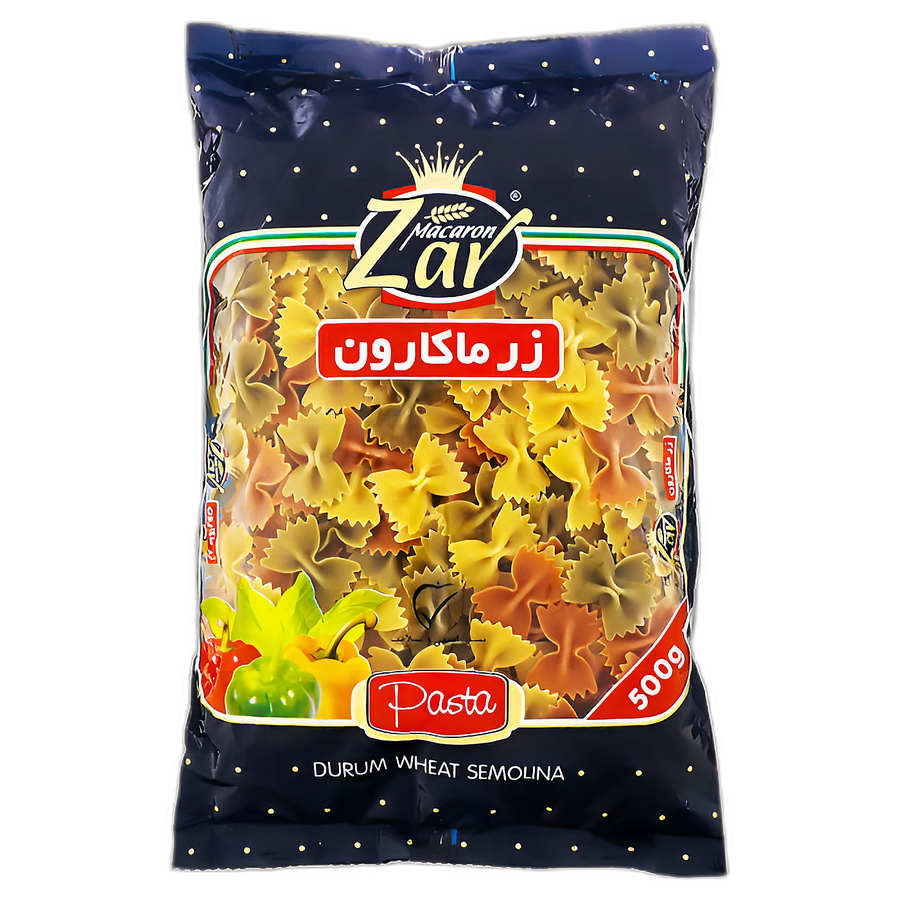 زر ماکارون پروانه ای سبزیجات 500 گرم