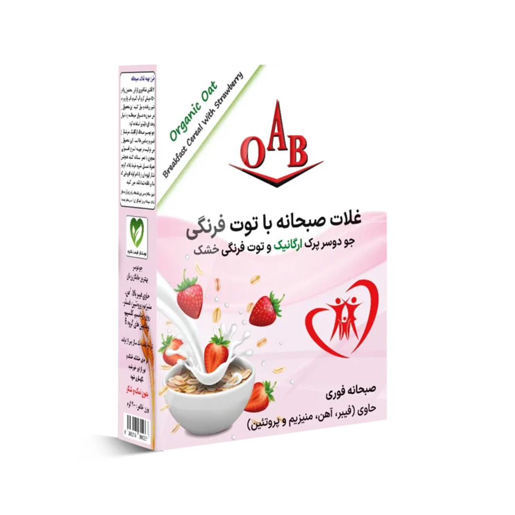 OAB جو دوسر پرک ارگانیک توت فرنگی خشک(صبحانه فوری)200گرم